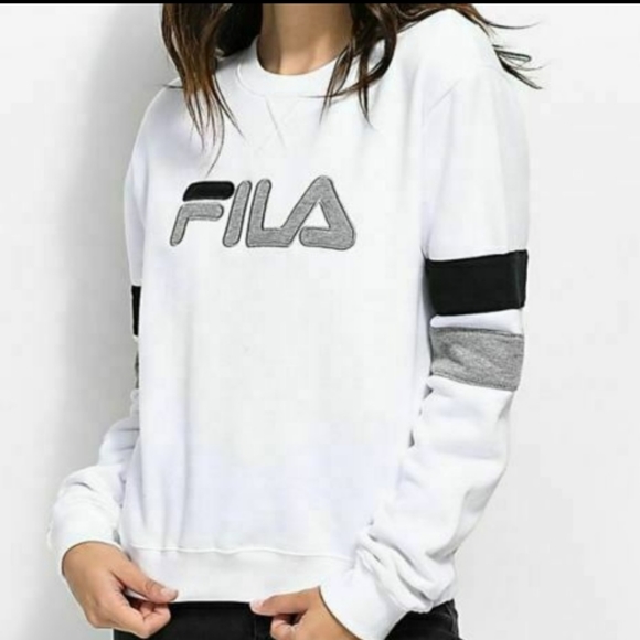 Fila Sweaters - FILA Natalie Crewneck Sweatshirt white embroidered